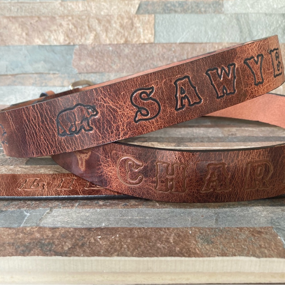 Antique water Buffalo Custom Leather Belts